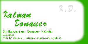 kalman donauer business card